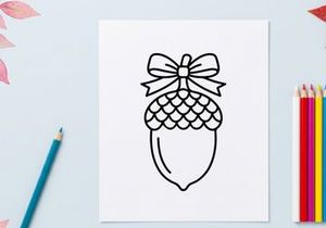 Ilustração de enfeite de Natal fofo. Decoração festiva de fim de ano com laço e design de pinha, ideal para marketing sazonal e cartões de felicitações.