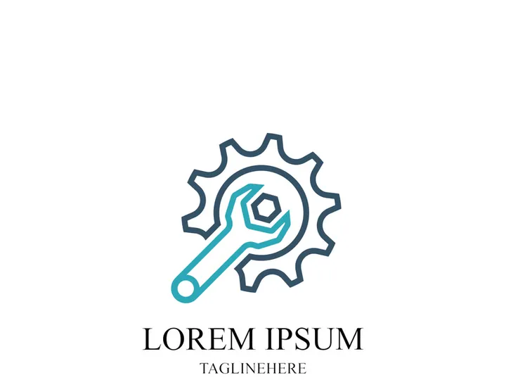 Gear and Wrench Logo Template Illustration
