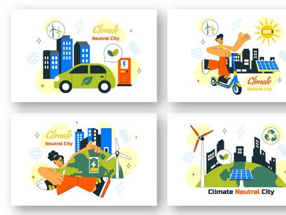 10 Climate Neutral City Illustration