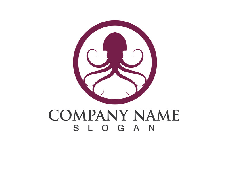 Octopus logo vector design symbol