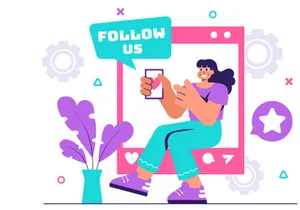 11 Follow Us and Like Illustration