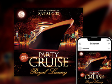 Free Luxury Cruise Party Instagram Post Template preview picture