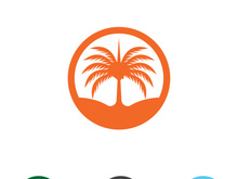 Date palm tree vector logo