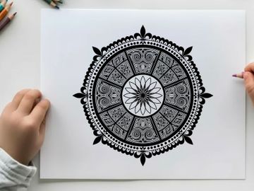 Intricate mandala design with detailed silhouette patterns preview picture