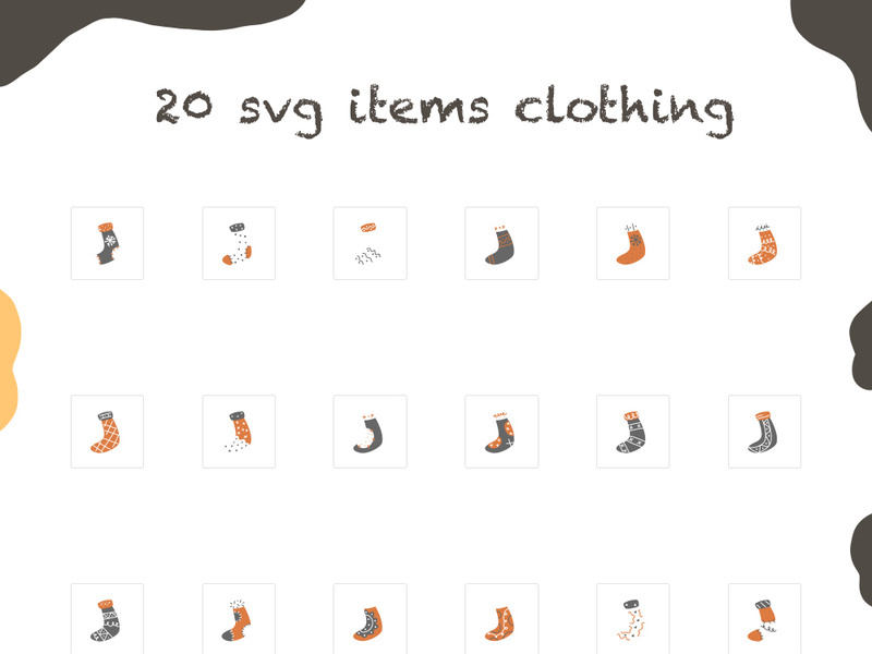 20 svg items Christmas clothings illustration design icon