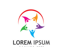 Community of people logo design with creative idea.