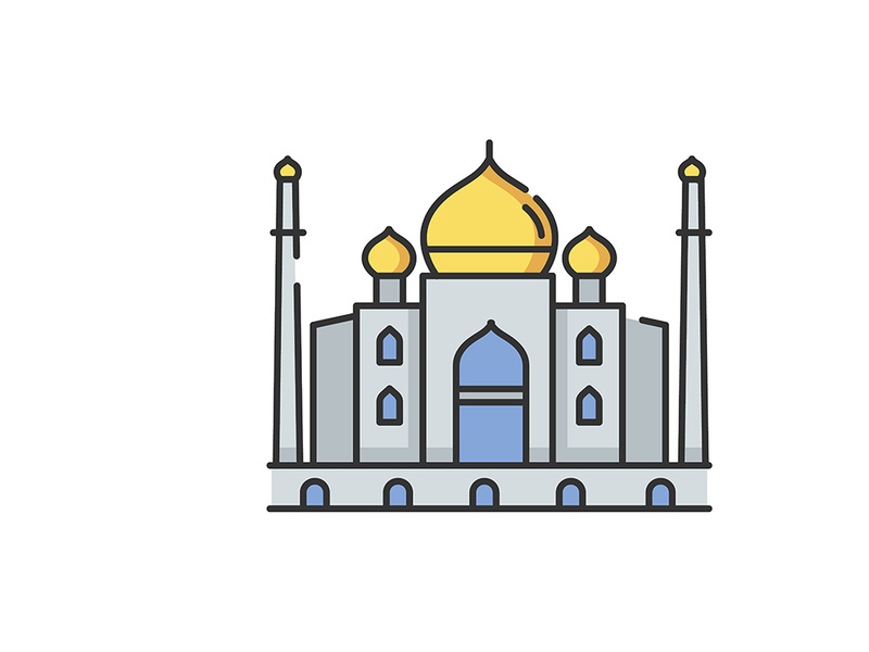 Taj Mahal RGB color icon