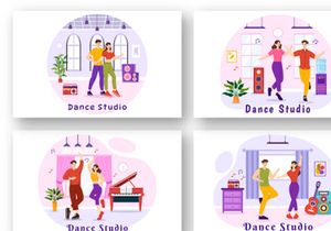 12 Dance Studio Illustration