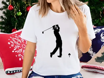 Golfer Lephrechaun Silhouette