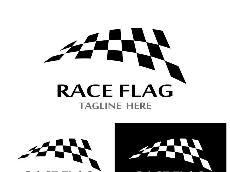 Creative and modern racing flag logo design.