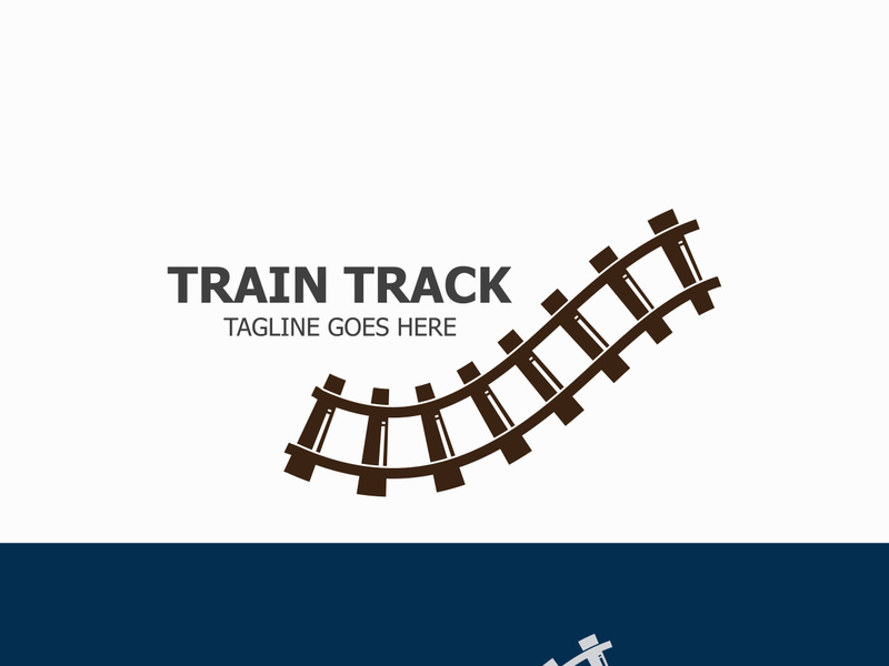 Train Track logo image design railway transportation template icon