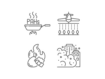 Air pollution linear icons set preview picture