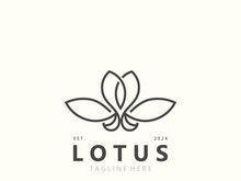 Lotus flower minimalist design, elegance Lotus flower logo template