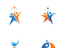 Star success people care logo and symbols