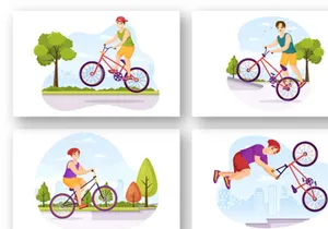12 BMX Bicycle Sport Illustration