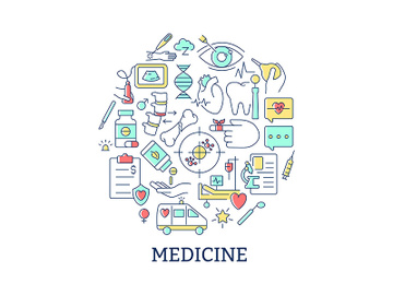 Medicine abstract color concept layout with headline preview picture