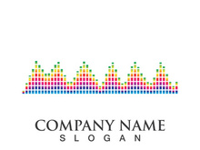 Sound waves vector illustration design template