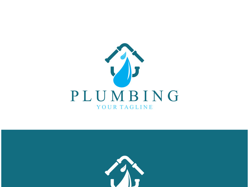 Plumbing logo vector design template. water pipe logo design.Leaking water logotype,Design Concept, Creative Symbol, Icon