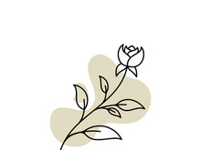 Vector botanical logo template in elegant hand draw and minimal style. Isolated object  flower.For badges  logotypes and branding