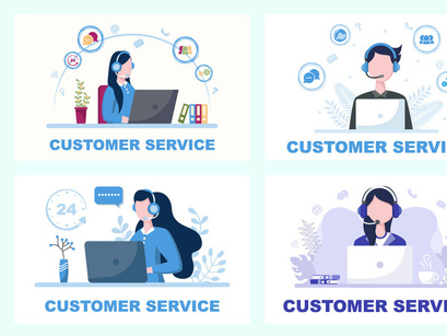 16 Contact Us Customer Service Illustration