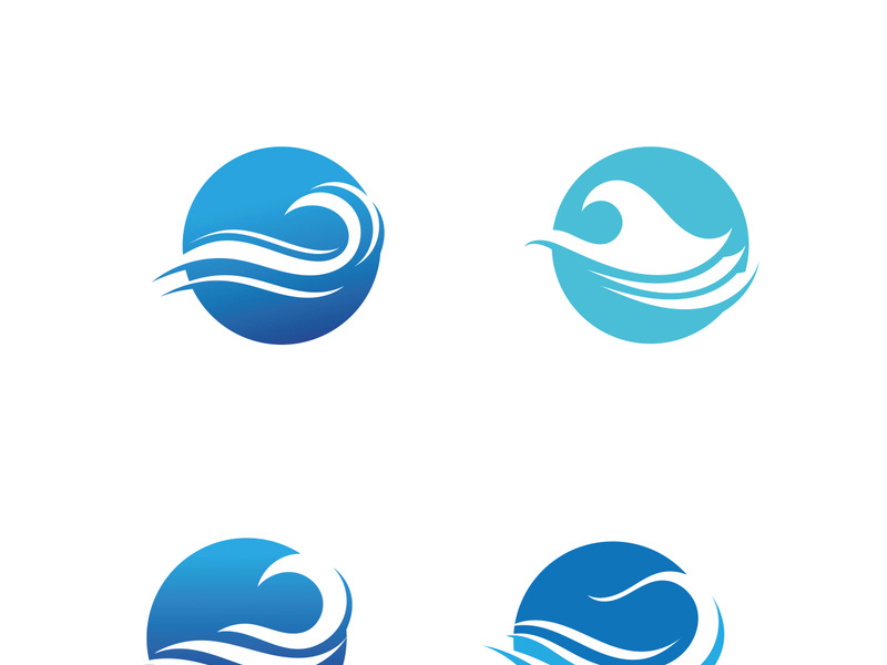 Water wave icon vector template logo