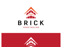 creative brick logo designs for buildings, architectural buildings, civil engineering, building materials shops