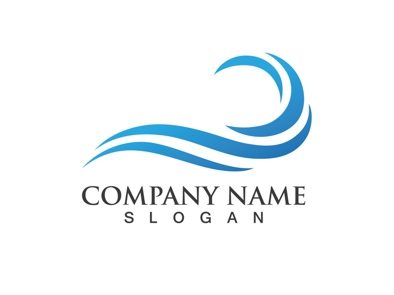 water wave logo design template