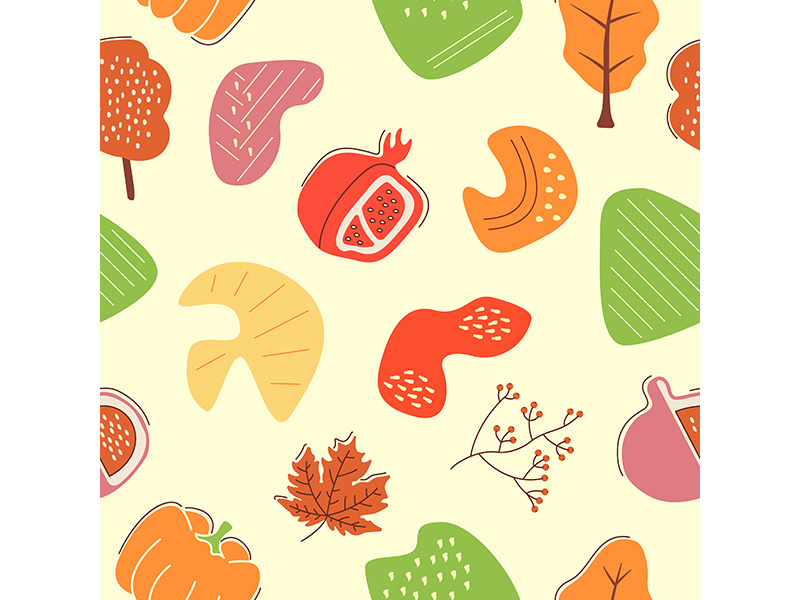 Autumn bounty abstract seamless pattern