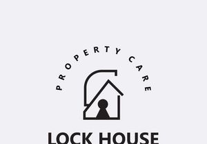 Lock House secure logo design, smart key home vector concept template