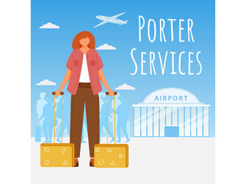 Porter services social media post mockup preview picture