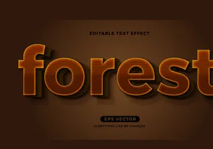 Bundle Natural editable font effect text vector