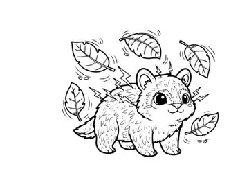 Cute raccoon autumn leaves falling vector illustration preview picture