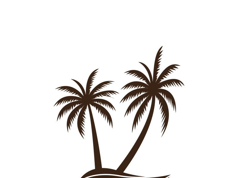Palm logo icon template and symbol vector tree design