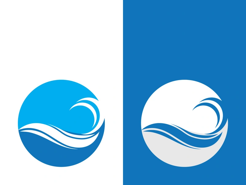 Wave beach vector illustration design logo