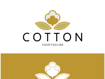 Soft natural organic cotton flower plant logo for cotton plantations, industries,business,textile,clothing and beauty,vector preview picture