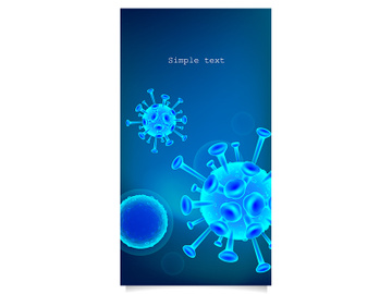 Coronavirus cell 3d color vector background with text space preview picture