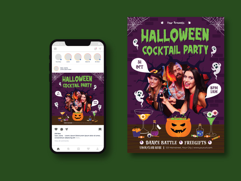 Halloween Cocktail Party Flyer