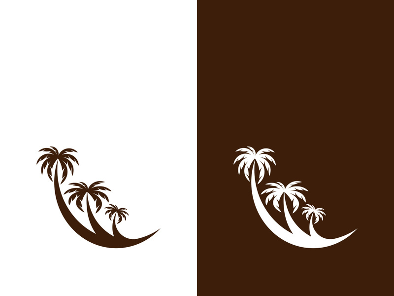 Palm tree summer logo template vector illustration