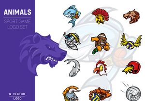 Aggressive Mascot Animal Logo Sport For Gaming Set