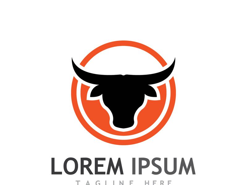 Vintage bull head horns logo