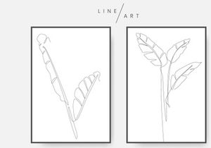 Banana leaves line art