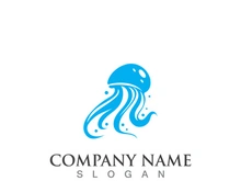 Jellyfish icon illustration design, simple logo template vector