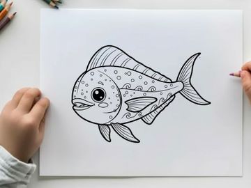 Cute cartoon fish swimming vector illustration flat design preview picture