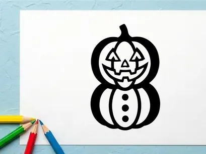 Süßes Halloween-Kürbis Jack-o'-Lantern mit geschnitztem Gesicht
