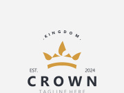 Crown logo simple design template. Vintage Crown Logo Royal King Queen concept symbol icon