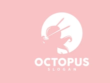 Octopus Logo, Sea Animals Vector