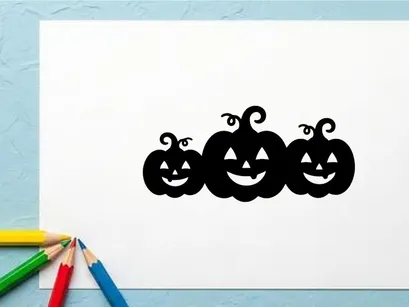 Cute Halloween Jack-o'-Lanterns with Smiling Faces for Festive Decor