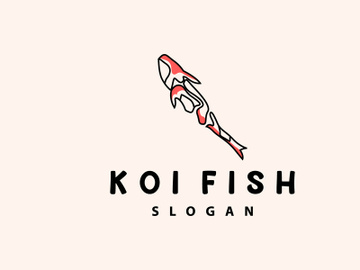 Koi Fish Logo Design, Ornamental Fish Vector preview picture