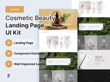 Eviva | Cosmetic Beauty Landing Page UI Kit preview picture