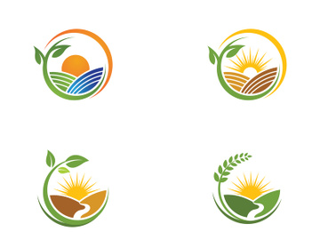 Sun farm logo Vector icon design illustration preview picture